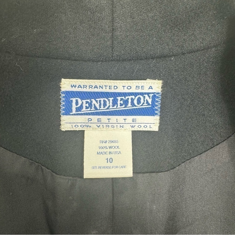 Pendleton Black Single-Button 100% Wool Blazer Size 10P Petite - Picture 4 of 10